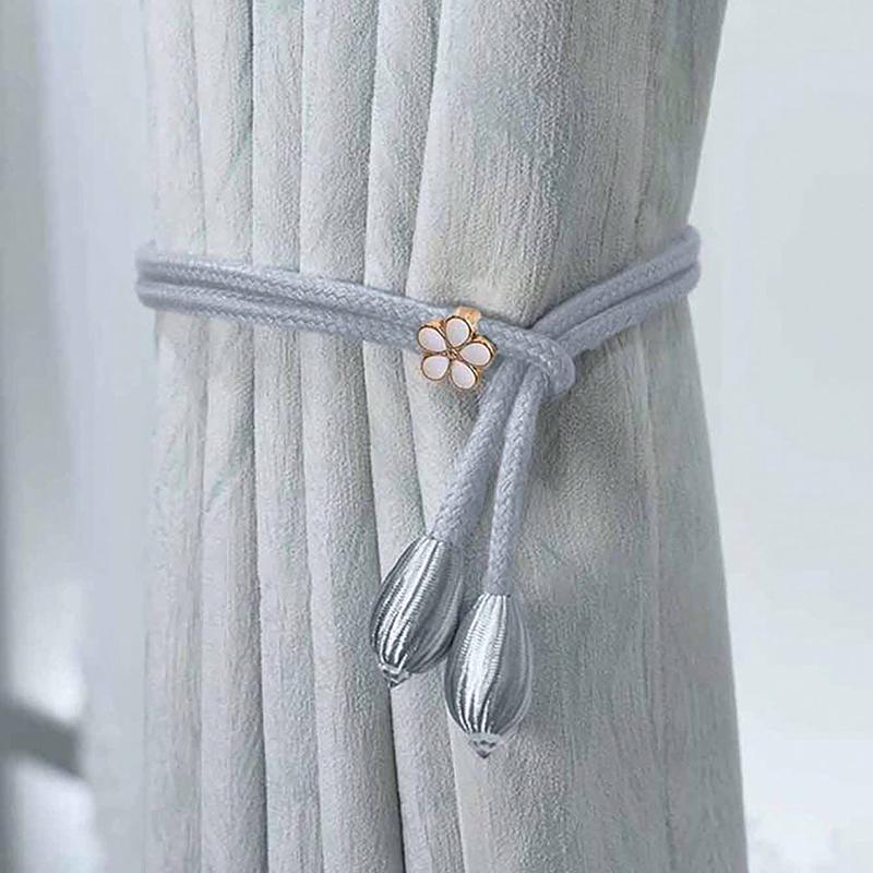 2pcs/pair Adjustable Cotton Cord Curtain Tie Hand Woven Rope Curtain Buckle Strap Fasteners Home Decoration Accessories