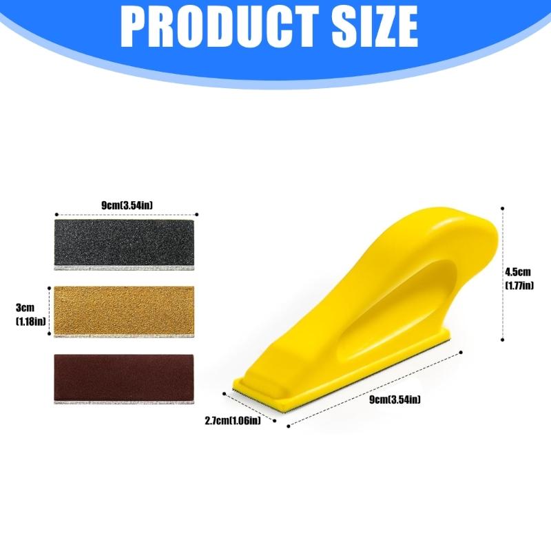 Mini Sander for Small Projects Mini Detail Handle Sanding Tool 90 Sheet Sandpaper for Handicrafts Polishing Sanding