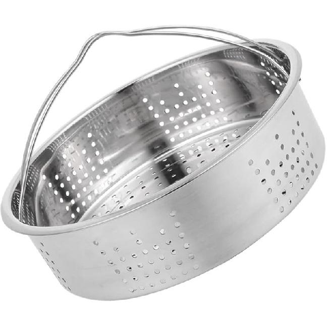 Stainless Steel Vegetable Insert Basket - Thick Food Steaming Dish Plate Cookware Tray With Handle for Vegetables, Fruits, Eggs - 20cm Pressure