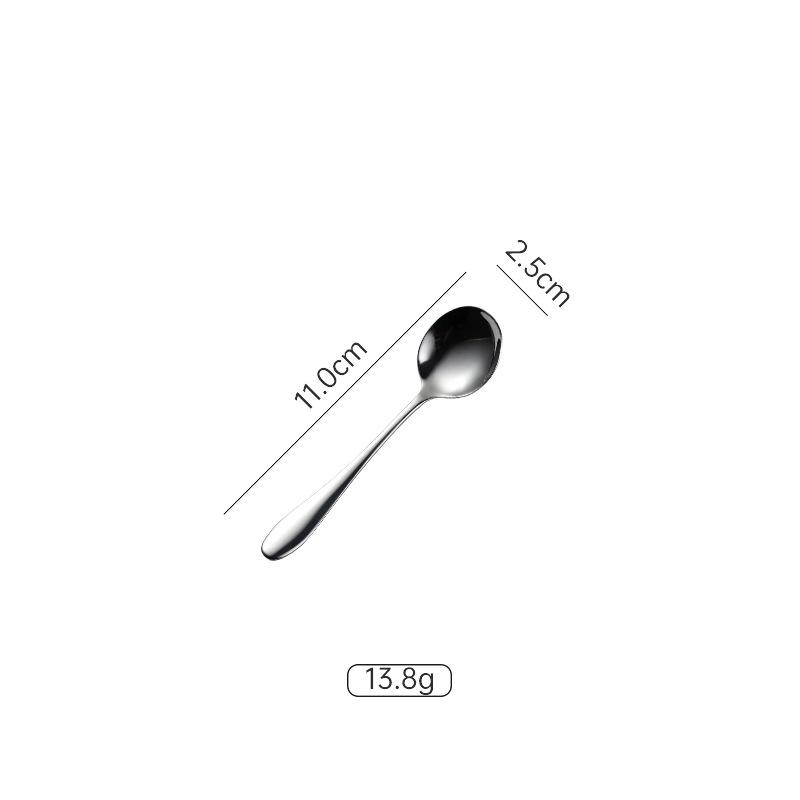 1012 series stainless steel round spoon tip spoon multi-specification western tableware knife fork spoon 410 gift dessert spoon