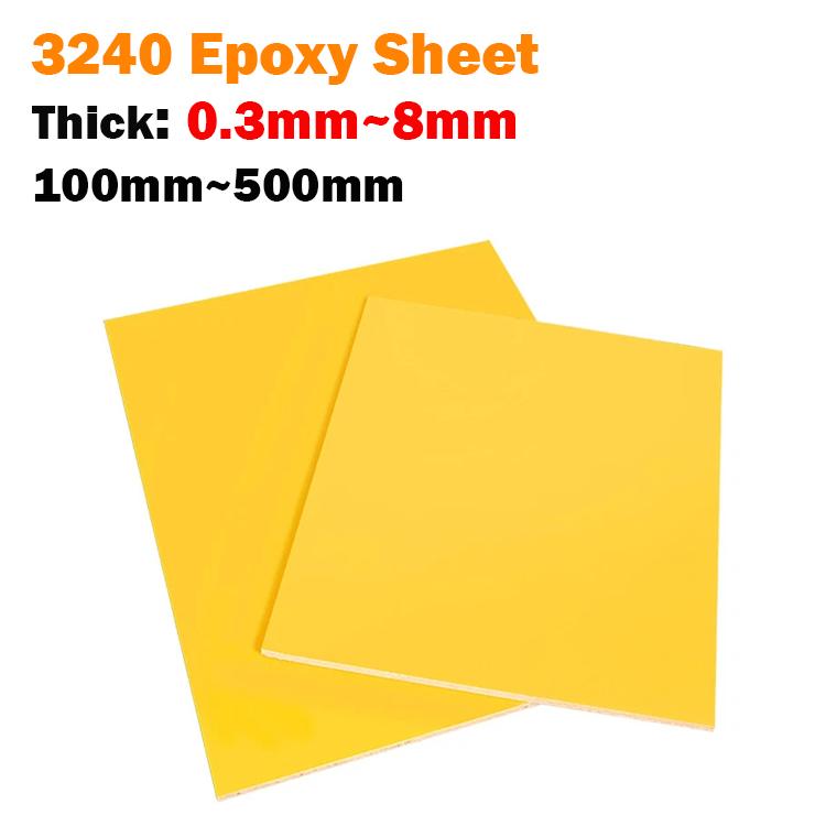 

3240 Epoxy Board Fiberglass Fiber Glass Sheet for Circuit Insulation Plate DIY High Temperature Resistant Thickness 0.3mm~8mm 100x100x0.3mm (5Pcs