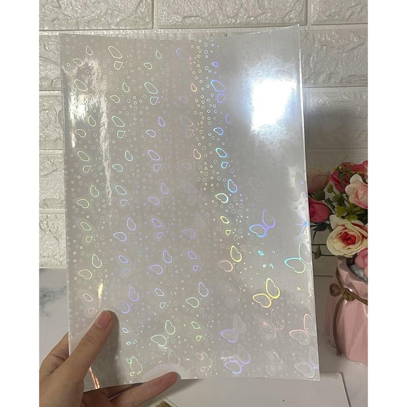 5 Sheets Clear Holographical Overlay Lamination Vinyls Self-Adhesive Laminate Waterproof Vinyls Sticker Paper