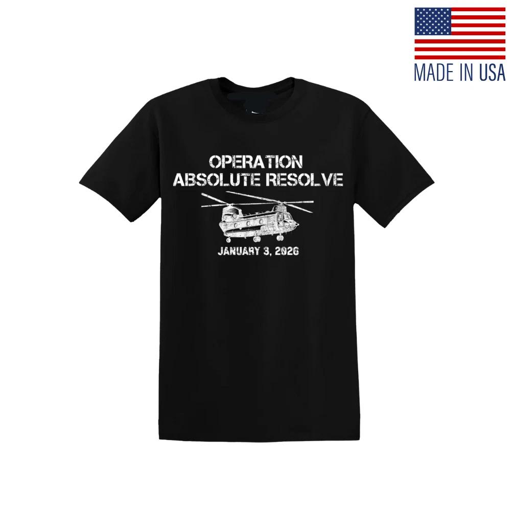 Operation Absolute Resolve Military Helicopter Graphic Reprint T-Shirt S-5XL 3XL