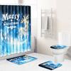 Christmas Shower Curtain Toilet Four-Piece Floor Mat Bathroom Absorbent Non-Slip Door Mat Carpet Bathroom Absorbent Foot Mat