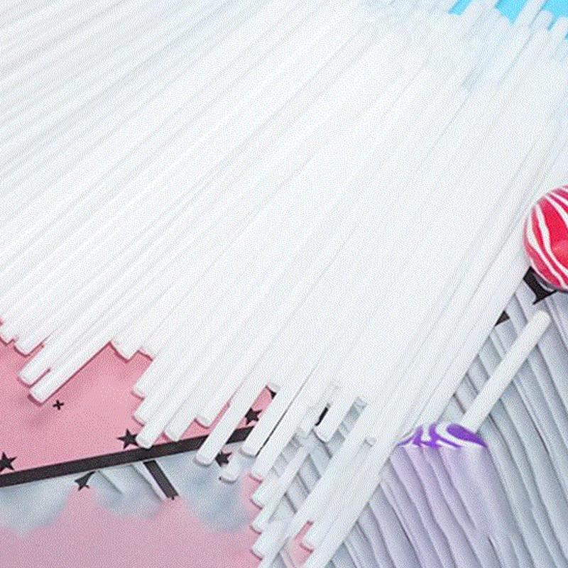100 Plastic Lollipop Sticks Food Grade White Tube Candy Baking Plastic Sticks