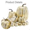 Set de 14 Calabazas de Espuma Doradas Falsas Decoración Decoración de Halloween Apilables Tamaño Surtido para Casa de Campo