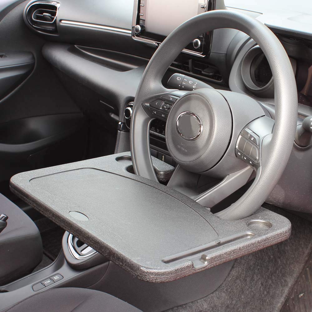 Napolex Fizz Car Steering Wheel Table 3kg Load for Remote Work and Document Car Accessories - One-touch Attachment/detachment, Reversible, Capacity,