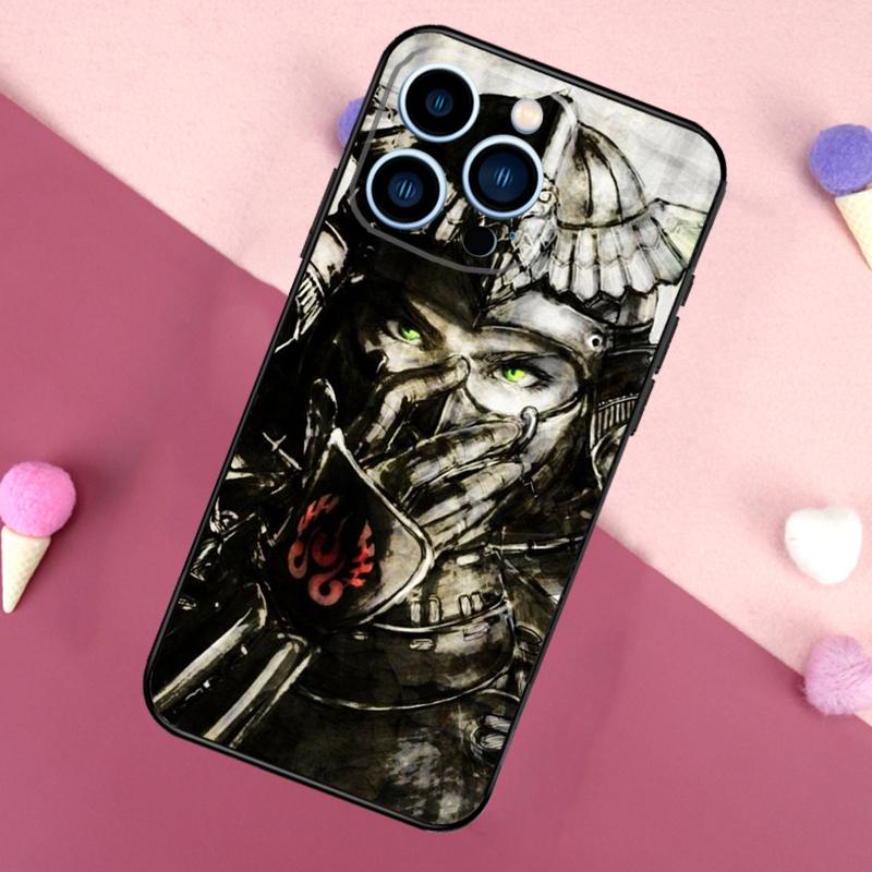Samurai Mask Warrior Helmet Phone Case For iPhone 17 Pro Max 17 Air 16E 12 13 Mini 14 15 Plus 11 16 Pro Max Back Cover