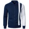 2026 New Style Zipper Stand Collar Color Matching Sweatshirt Casual Jacket Men's Casual Cardigan Sweatshirt