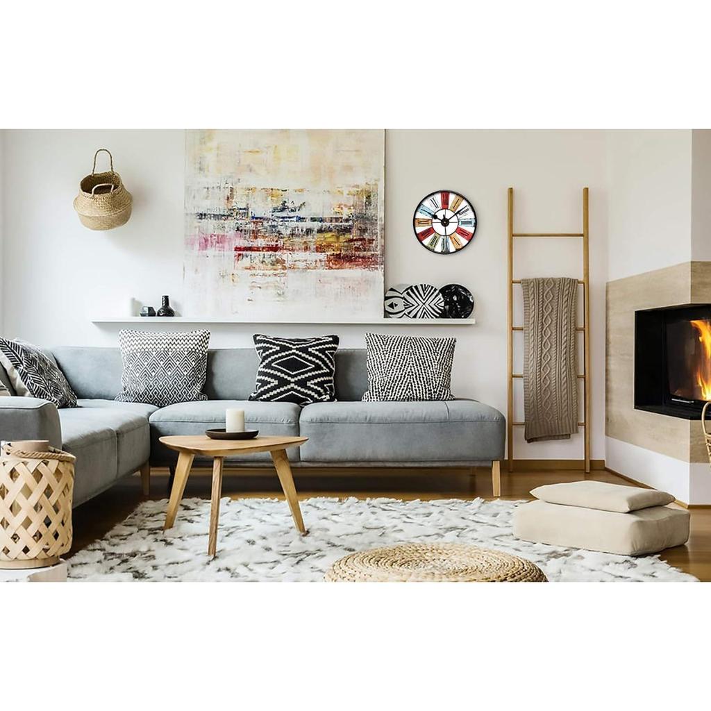 12-inch Plastic Designer Sweep Silent (No Tic-Tic Sound) Quartz Movement Round Wall Clock for Home, Wall Clock for Living Room,(30 Cm X 30 Cm X 6 Cm)