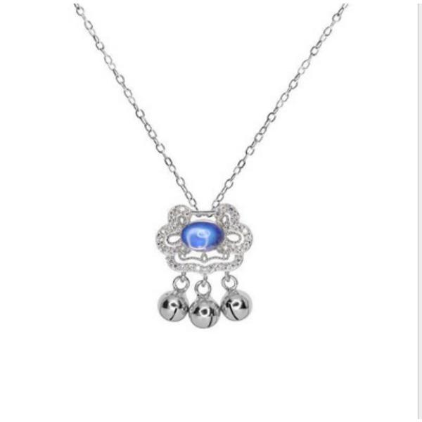 

Лунный камень безопасности замок с длительным сроком службы ожерелье для женщин корейская версия простой колокольчик жуйи замок дизайн Sense INS. Элегантная цепочка Clawbone