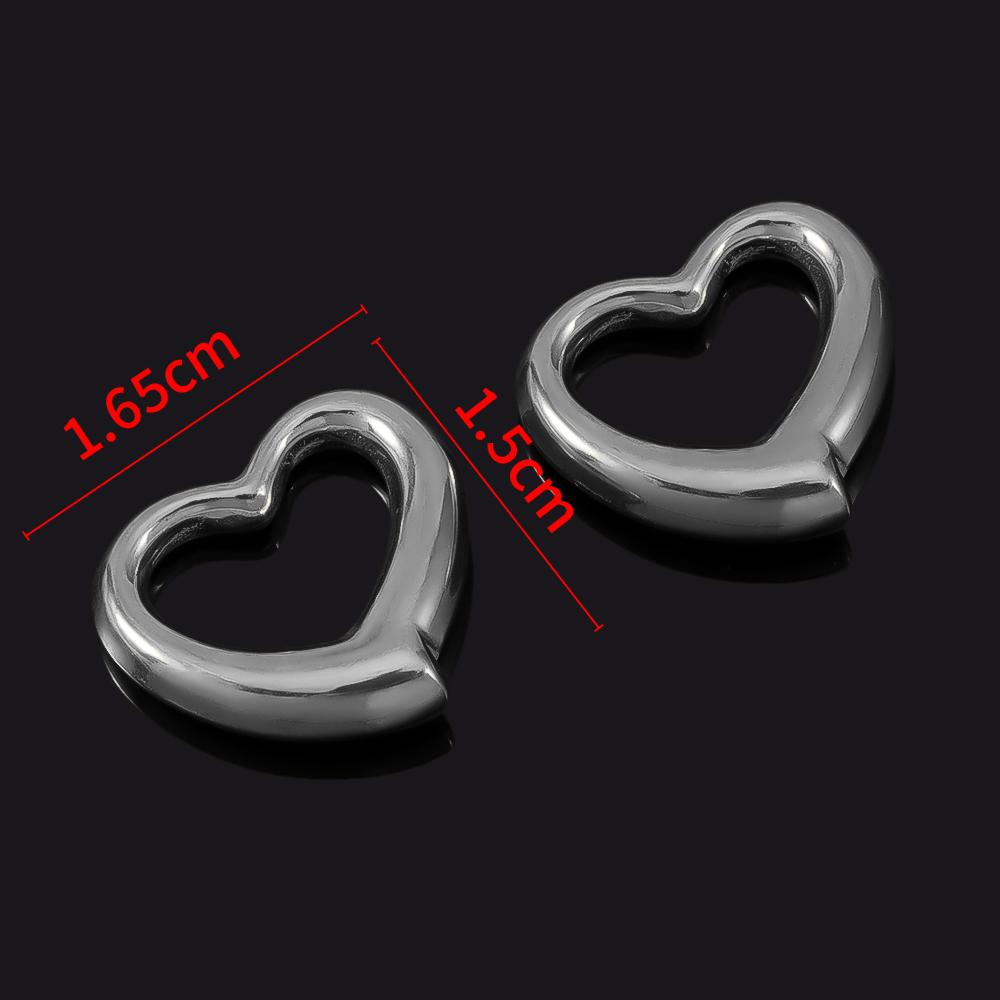 5pcs Stainless Steel Big Hole Heart Charms Pendants for DIY Jewelry Findings Women Necklace Bracelets Supplies Earrings Making