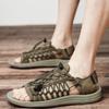 Men's Sandals Fashion Handmade Roman Sandals Summer Hollow Mesh Sandals Outdoor Non Slip Wading Shoes for Men Casual Beach Shoes