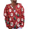 Women's Fashion Christmas Printed Long Sleeve Knitted Cardigan Button Down Jacket