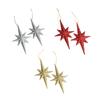 2 Pieces Christmas Glitter Star Pendants Hanging Ornaments Christmas Decor for Wedding