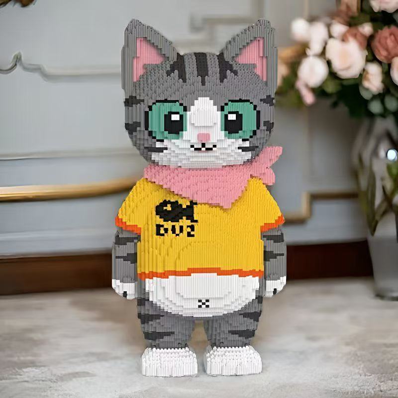 31233 Piece Big Cat Building Block Set 14 Years Old And Above Christmas/Easter Gift Small Particle Splicing Difficult Home Decor