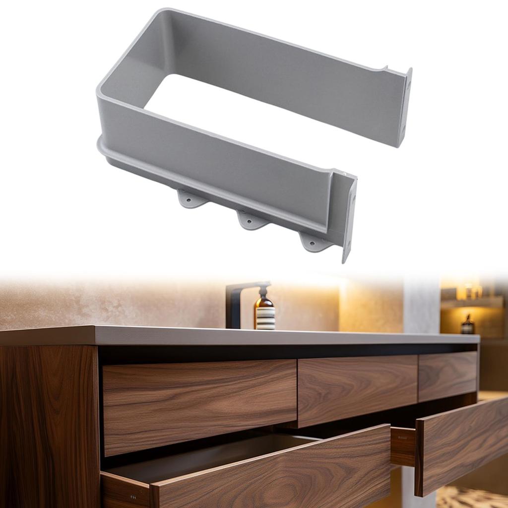 under Sink Pipe Cover U Drainage Grommet Gray Parts Sturdy Recessed Baffle Cover for Bathroom Cabinet Bottom Drainage Grommet