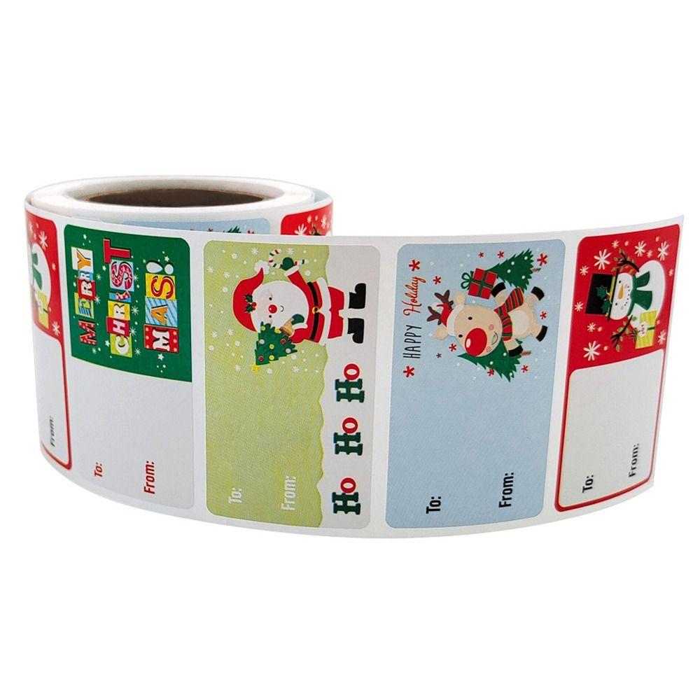 250 Pcs colorful Christmas Tags Stickers Self Adhesive Gift Sealing Stickers  for Xmas Presents