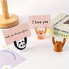 Animal Note Holders - Panda, Pig, Dog, Cat, Frog, Bear Designs with Raised Hands, for Desk & Car Decor - Ideal Thanksgiving Gift