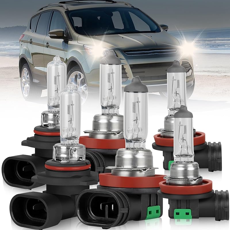 9005 H11 Halogen Headlight Bulbs For Toyota Prius 2010-2011 High Performance Halogen Car Headlight Bulb for Brighter Light, 9005 High Beam+H11 Low