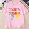 Iced Coffee and Sunshine T Shirt Summer Beach Iced Coffee Lover TShirt Trendy Summer Unisex Unisex Cotton Short Sleeve Tshirt