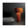 (Vermelho) Lâmpada de Mesa Recarregável Criativa de Cogumelo LED 3W 3 Níveis de Iluminação Luz Noturna de Metal