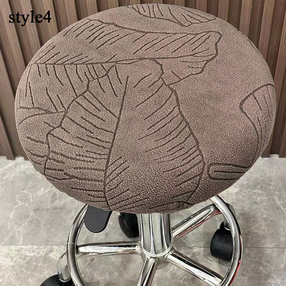 Jacquard Circular Stool Cover Bar Stool Dust Cover Rotating Chair Protection Case Soft Comfortablehigh Elasticity Seat Slipcover