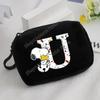 Snoopy Coin Purse Kawaii Cartoon Mini Wallet Man Woman Zipper Purse Fashion Anime Black Money Card Storage Bags Birthday Gift