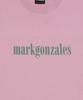 MARK GONZALES Serif Mg Logo Short Sleeve T-Shirt - Indi Pink