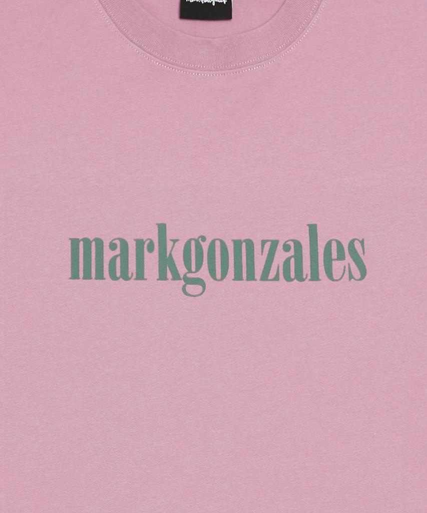 MARK GONZALES Serif Mg Logo Short Sleeve T-Shirt - Indi Pink