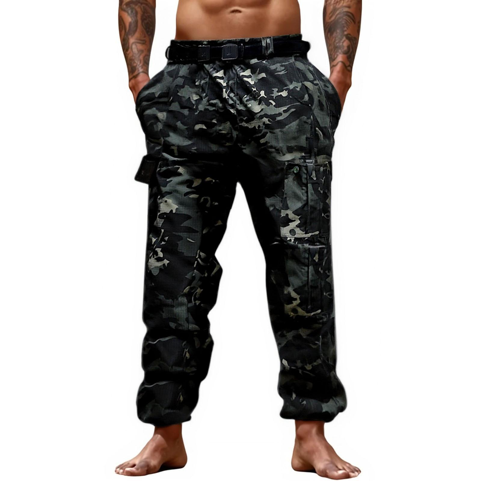 Men s Joggers Casual Cargo Pants Work Joggers Men Wide Leg Joggers Baggy Joggers Men Joggers for Men UK Mens Joggers Bottoms M