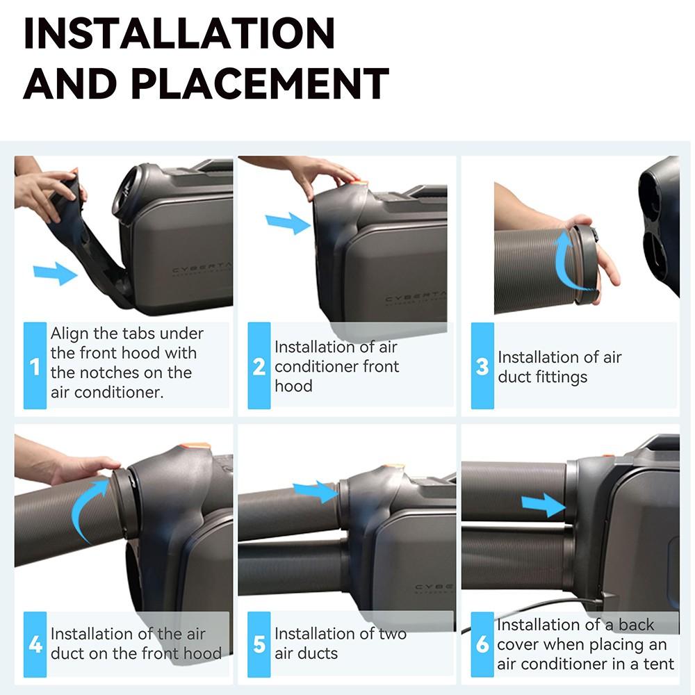 CYBERTAKE S2 Pro Portable Outdoor Air Conditioner, Fast Cooling & Heating, Active Drain System, 6 Working Modes