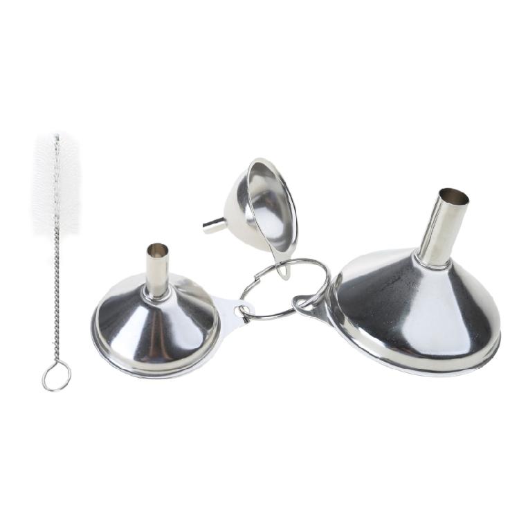 3Pcs Food Grade Metal Small Funnel Stainless Steel Kitchen Funnel Set Kitchen Tool Small Mouth Funnel Enduring