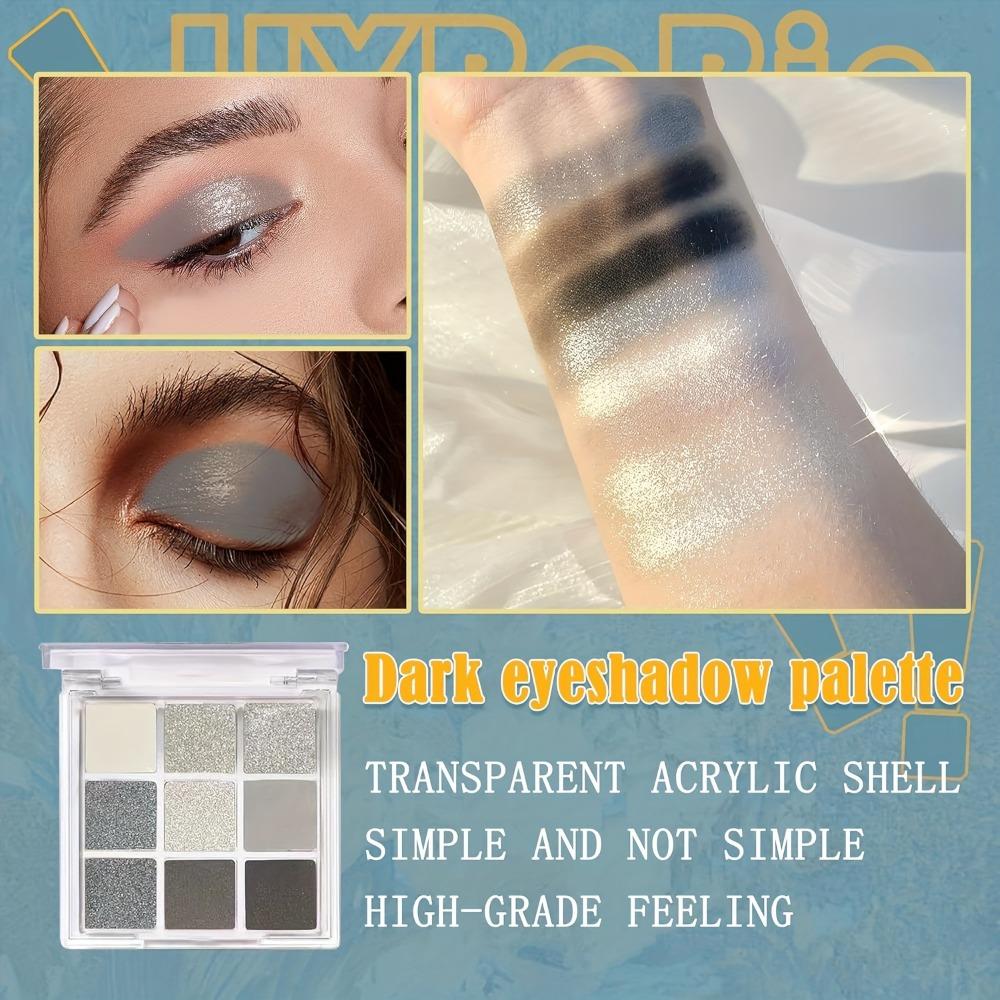 1PC 9 Color Glazed Eyeshadow Palette, Pearlescent Glitter and Matte Effect, Waterproof and Sweat-proof