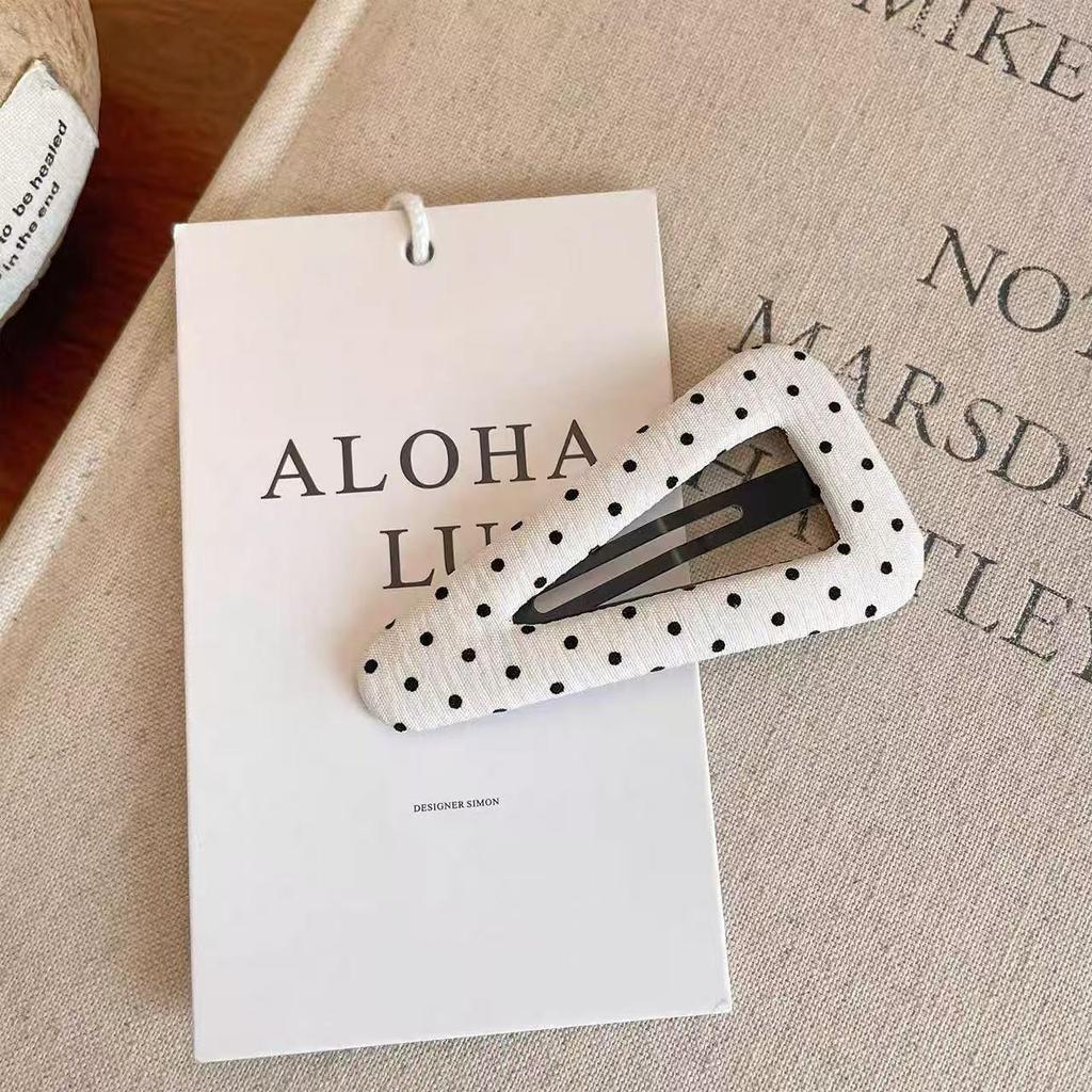 6pcs Fashion Fabric Polka Dot Triangle Hair Clip for Girls Barrettes Sweet Bangs Clips Hairpin Headwear Women Hair Accessories