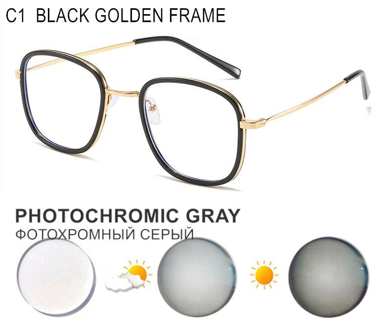 Prescription Glasses For Myopia Women Men Photochromic Or Blue Light Blocking Lenses Nearsighted Or Astigmatism Custom UF144