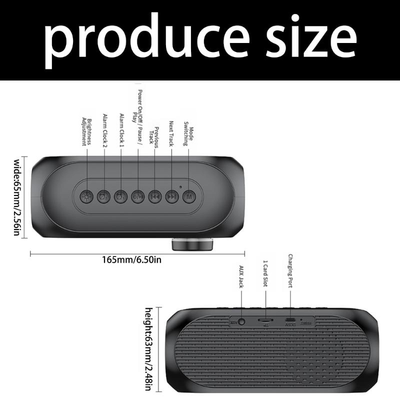 Compactly Bluetooth-compatible 5.0 Speaker Featuring Mirror Clock LED Mood Light And Freeing Hands Calling For Daily Use