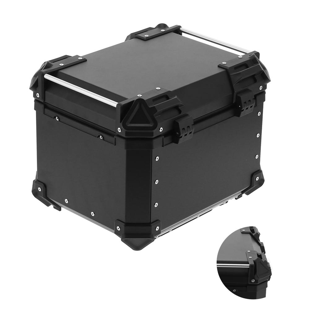 Universal Black 45L Motorcycle Adventure Aluminum Top Case Tail Box Luggage
