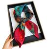 71Cm imitation silk small square scarf burgundy baroque pattern silk scarf versatile professional scarf spring and summer decorative scarf