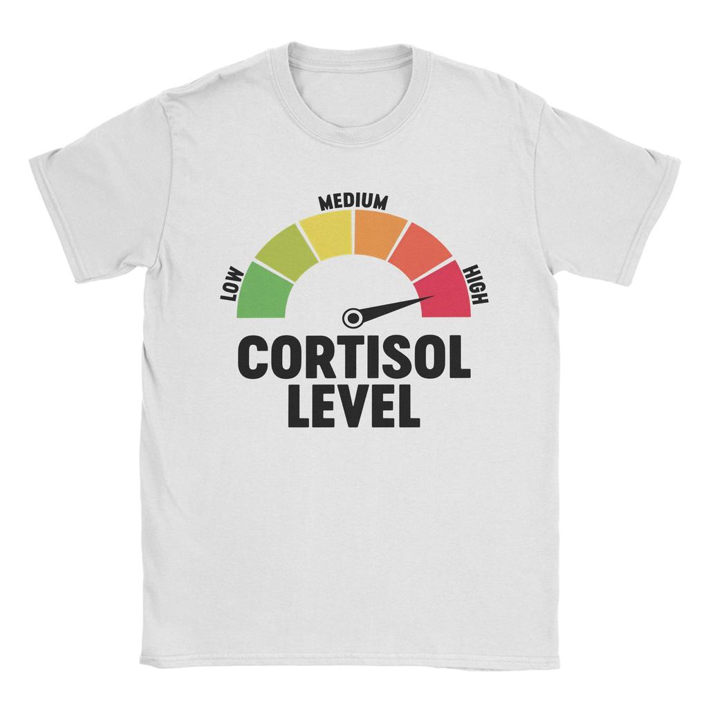 Unisex Unisex T-Shirt Lustiges Meme Niedrige Cortisolwerte Vintage Reine Baumwolle T-Shirts Kurzarm T-Shirts Rundhals Kleidung Party