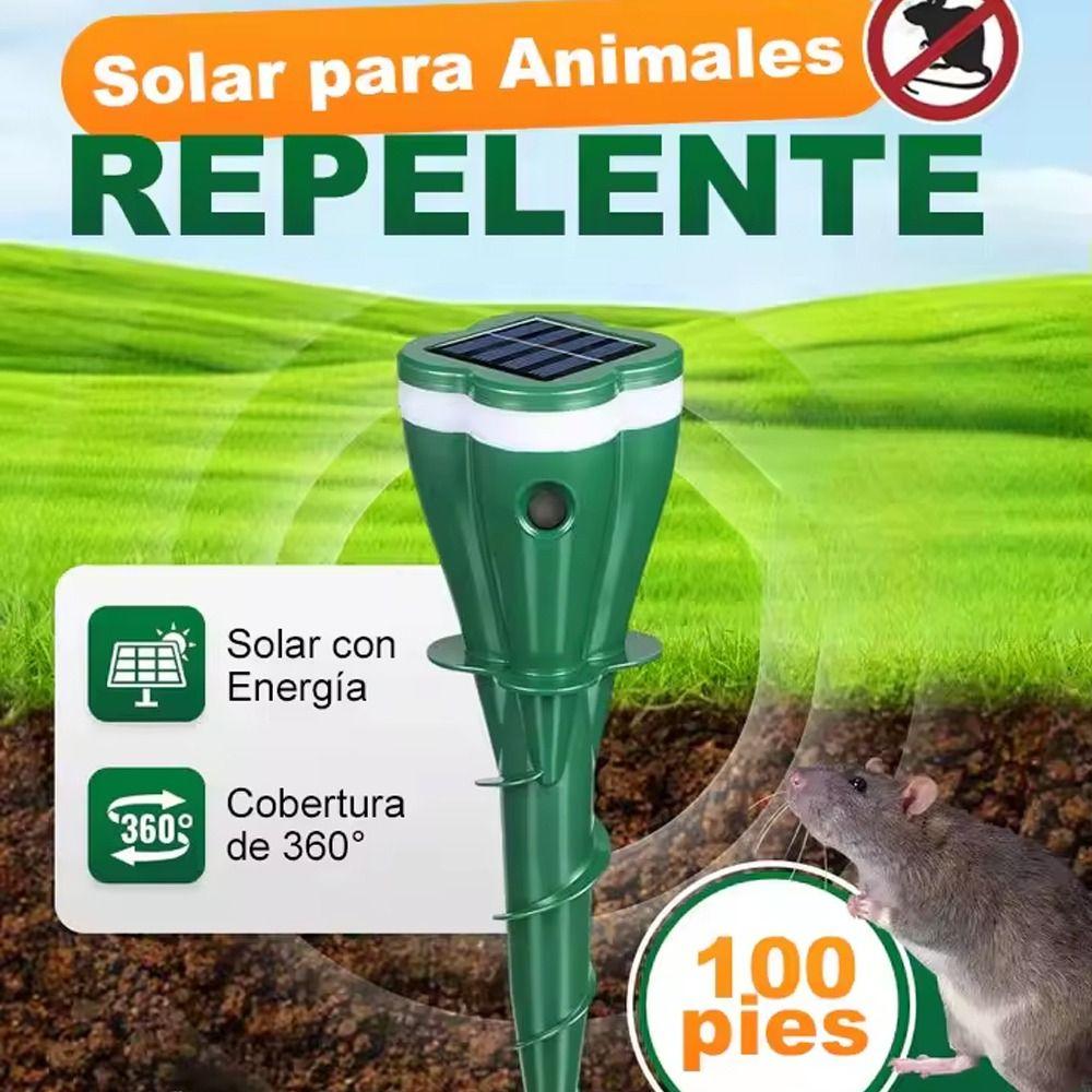 Ultrasonic Solar Powered Mole Repellent Groundhog Deterrent  For Outdoor Garden Lawns Yard