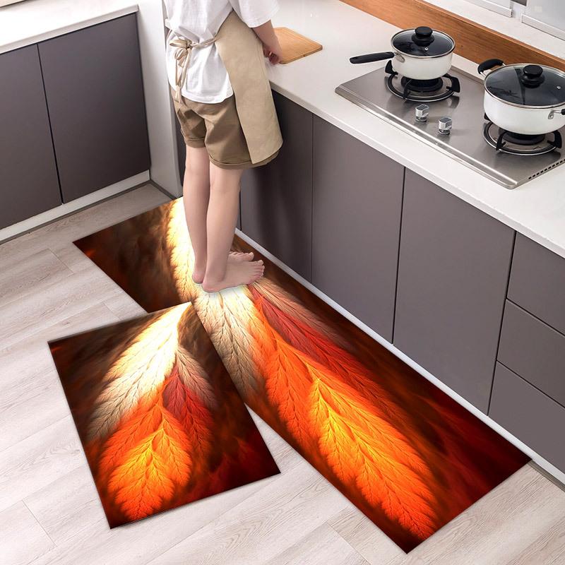 Anti Fatigue Kitchen Rugs, OneHouse plant Print Waterproof Non-Slip Thick Cushioned Kitchen Mat Heavy Duty Comfort Standing Mat for Kitchen