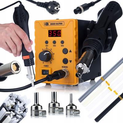 858D Ultra + 50x Spoiwa Mix PP/PE/ABS/PVC – Zestaw Startowy Do Spawania Plastiku | Moc 700W | Precyzyjna Regulacja Temperatury