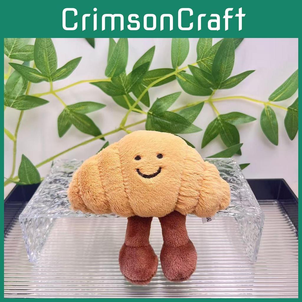 Delightful Croissant Shaped Plush Keychain Soft And Adorable Hanging Accessory