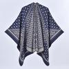 Women's shawl thousand bird grid polka dots color matching thickened thermal open-ended cape with travel cape