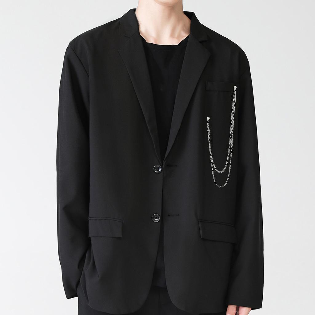 Men Brooch Long Chain - High-end Fine Workmanship, Match Clothes, Luxury Polished Coat Collar Pin