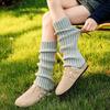 Knitted Socks, Autumn and Winter Calf Socks, Girls' School Style, Dui Dui Socks, White Warm Sleeves, Trendy