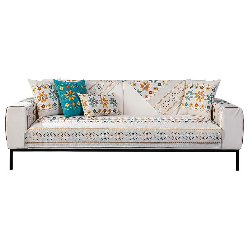 Bohemian Style Sofa Cushion All-season Universal Chenille Anti-skid Seat Cushion Sofa Cover and Towel