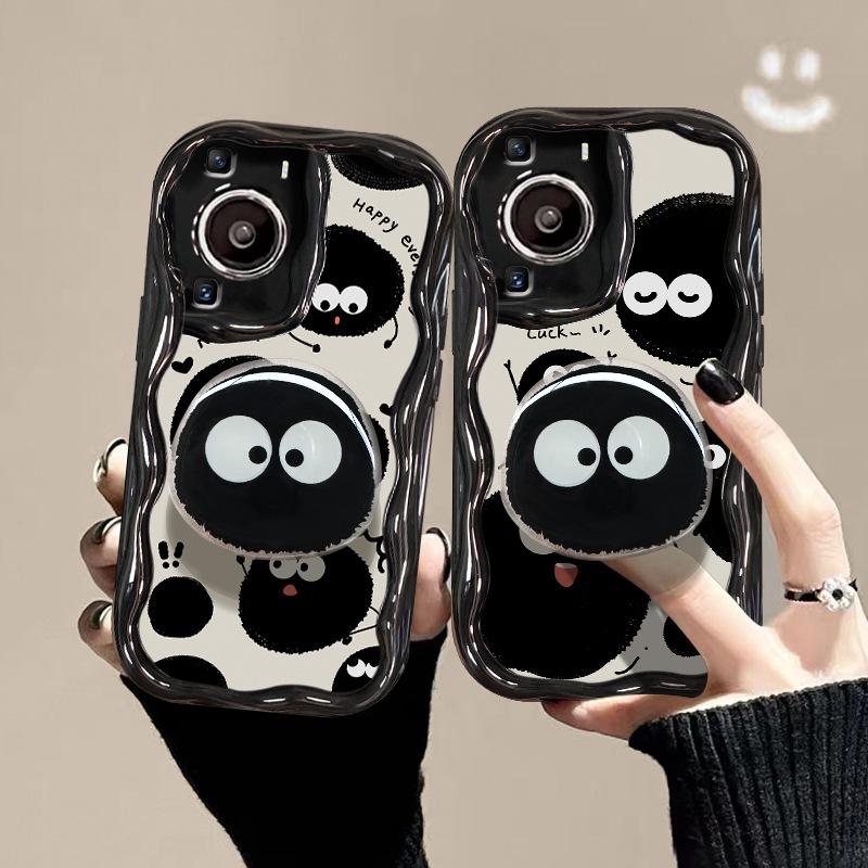 

Applicable To Vivos16pro Mobile Phone Case X90/80 Silicone Soft Shell S9 Funny Cartoon Briquette Stand Y52s Anti-fall HUAWEI P60