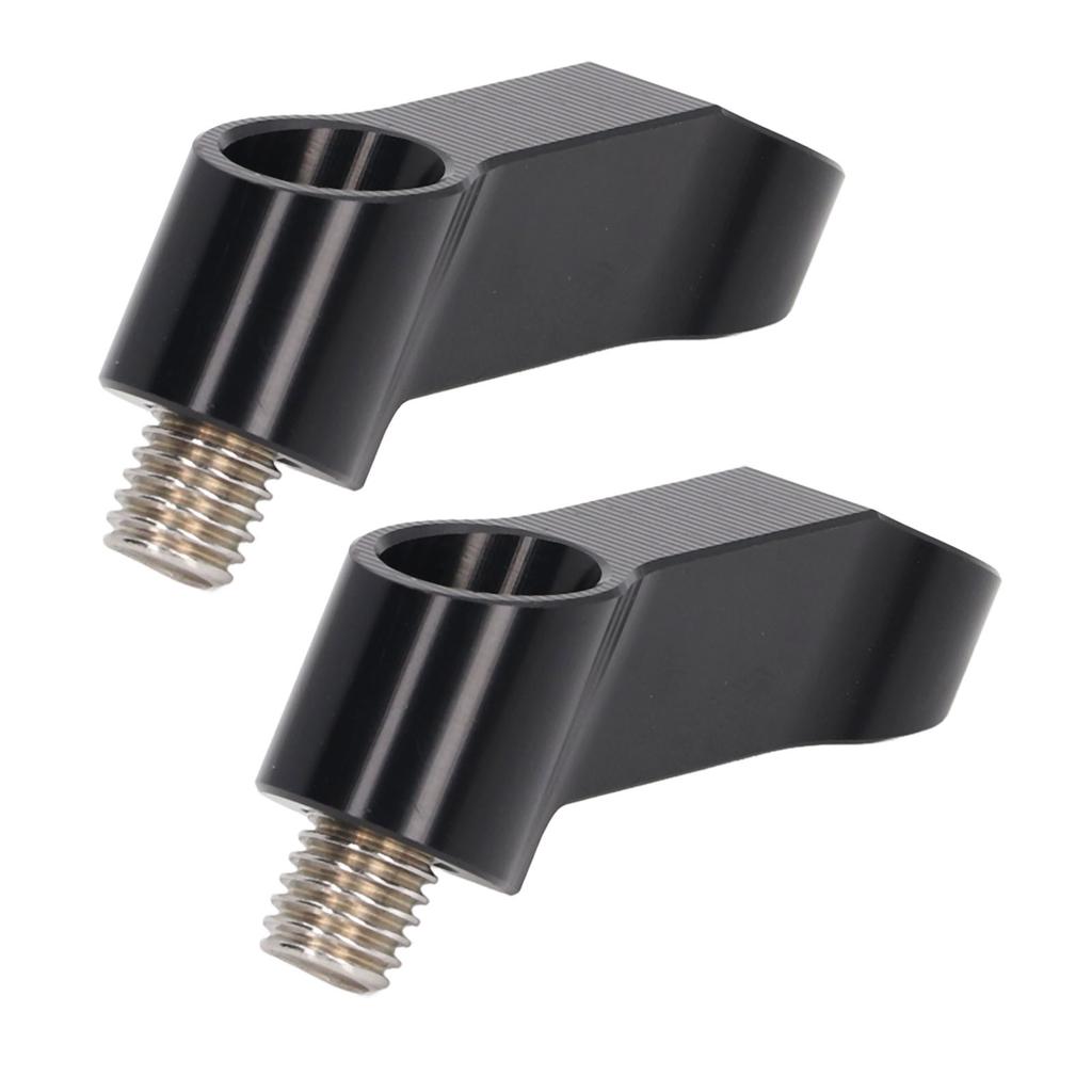 1 Pair 10mm 0.39in Motorcycle Mirror Mount Riser Extender Adapter Replacement for NMAX 155 125 2015‑2022 Black